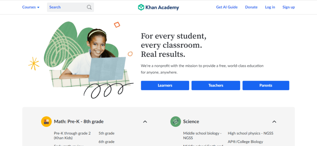 KhanAcademy Free Online Courses Lessons Practice