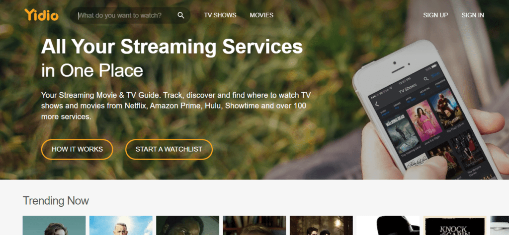 Yidio Streaming Guide for TV Shows Movies
