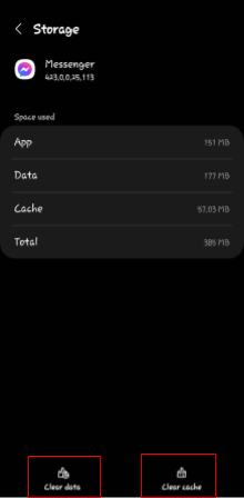 Clear Messenger Cache and Data