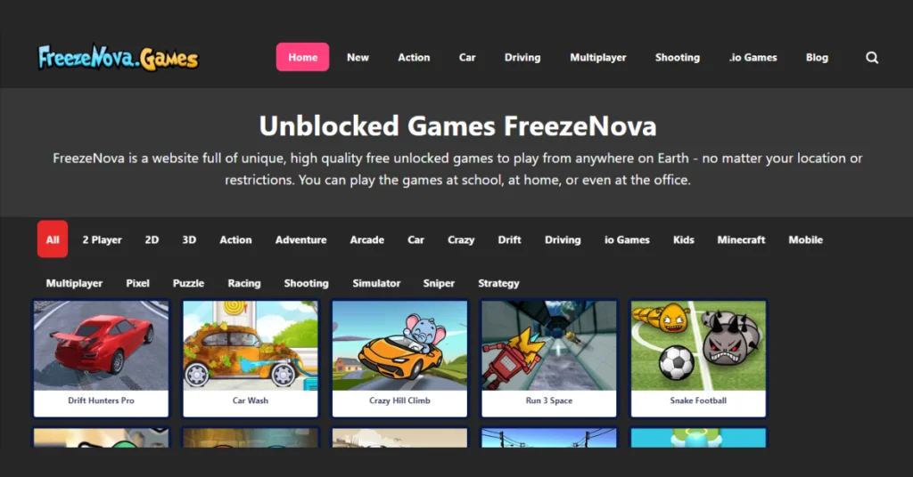 Exploring cool Unblocked Games on FreezeNova Games! FreezeNova