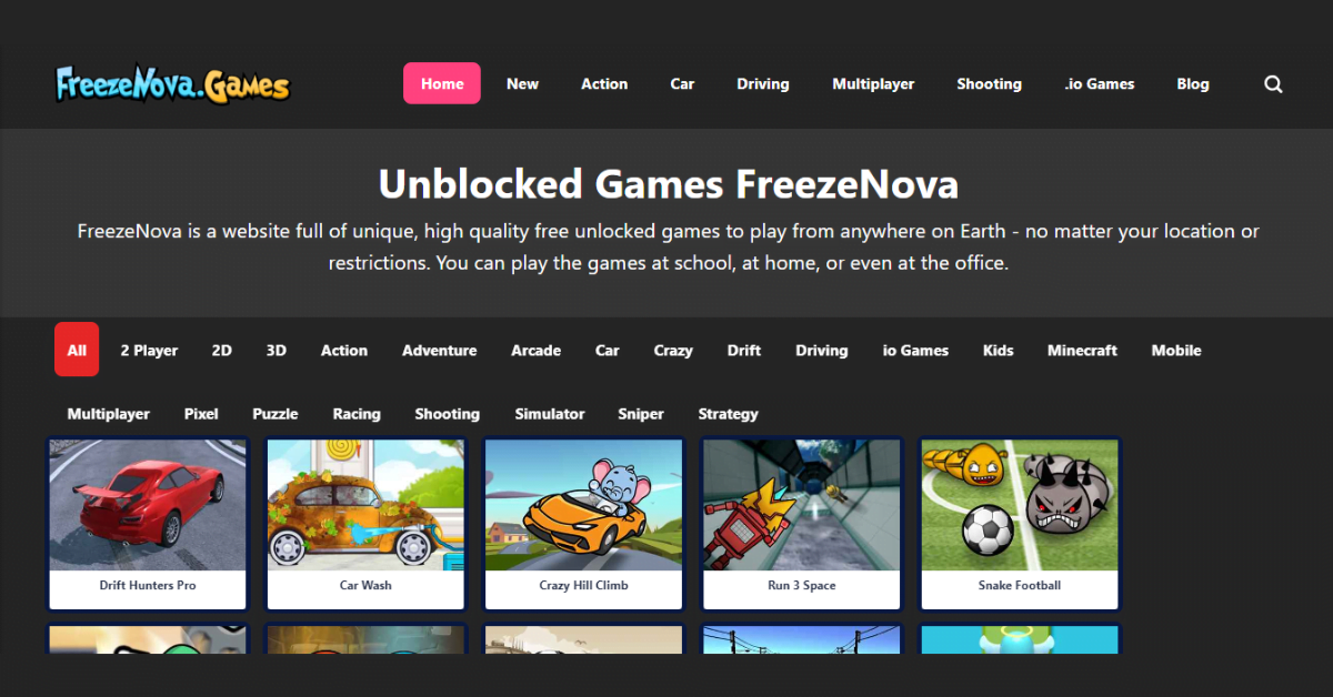 Unblocked Games FreezeNova - The 2023 Gaming Escape - Player Counter